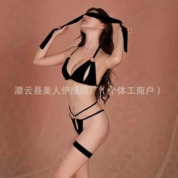 Сексуальное нижнее белье Сексуальная одежда Большой размер Прозрачная пижама из трех частей Костюм страсти Униформа Соблазн В комплекте One size [80-65kg]