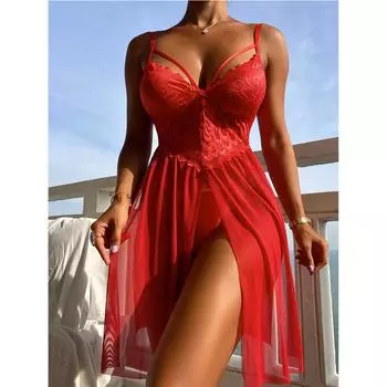 Сексуальное нижнее белье секси бесплатно кровать дом прозрачное ципао маленькая грудь искушение униформа пижама страсть лето и осень новое S