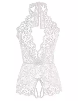 Сексуальное нижнее белье, сексуальное полое цельное нижнее белье с открытой шеей S