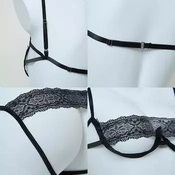 Сексуальное нижнее белье, сексуальное полое, на трехточечном стальном кольце, собирающее, пижама, горячий открытый комплект униформы One size