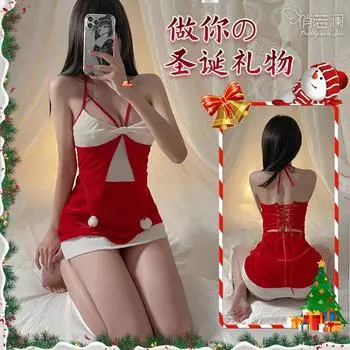 Сексуальное нижнее белье Новогодний костюм на подтяжках Ночная сорочка Премиум костюм Соблазн Без бретелек Униформа average size [can wear 80-60 kg]