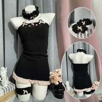 Сексуальное нижнее белье Сексуальное Чистое Желание Ветер Милый Кот Юбка на бедрах Одежда для сна Женский Костюм-униформа Искушение One Size