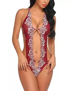 Сексуальное нижнее белье, сексуальное женское полое цельное нижнее белье с вырезом на шее S