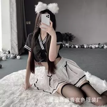 Сексуальное нижнее белье прозрачное нижнее белье чистое желание стиль колледжа униформа костюм маленькая грудь свобода от страсти искушение average size