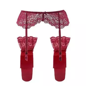 Секс-женские кружевные подвязки с металлическими зажимами, пояс для чулок и чулки S