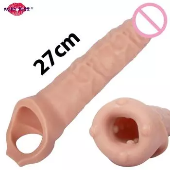 Sexitoys, презервативы для увеличения пениса, рукав для пениса, льняные насадки, увеличитель члена, интимные секс-игрушки для мужчин и взрослых A 15.5cm