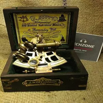 Sextant de Navigation German ручной работы в Лейтоне с антикварной коробкой