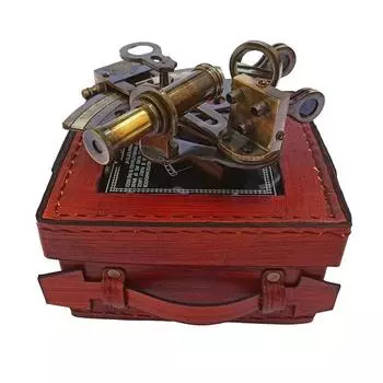 Секстант в морском стиле, латунный, 12,7 см, в красивой дизайнерской кожаной коробке, секстант Kelvin Hugest, Лондон, 1917, антикварный домашний декор