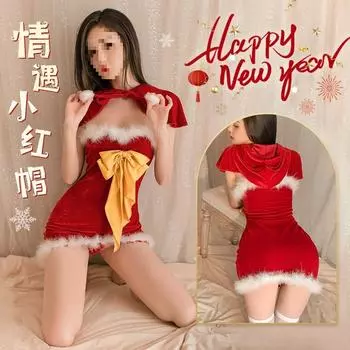 Сексуальная атмосфера чистого желания свободный бант пижама сексуальное нижнее белье сексуальный плащ ny костюм униформа новый год бархат One size