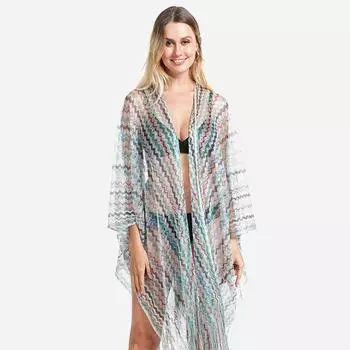 Сексуальная блузка-бикини в радужную полоску с кисточками, солнцезащитная шаль, шифоновый кардиган, универсальный
