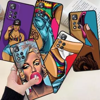 Сексуальная большая девушка искусство для Xiaomi Redmi Note 13 12R 12 12S Turbo 11 11T 11S 10 10S Pro Plus 5G черный чехол для телефона Redmi Note 10 5G