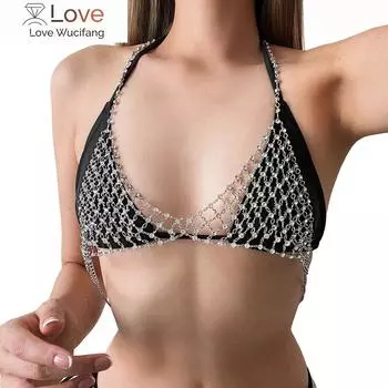 Сексуальная цепочка для бюстгальтера со стразами, роскошные ювелирные изделия, цепочки для груди, аксессуары для тела, праздничные украшения