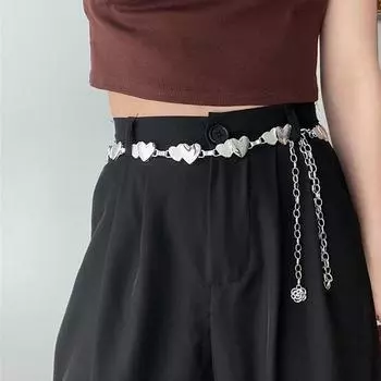 Сексуальная цепочка для тела серебристого и золотого цвета, поясные цепочки с металлическим сердцем в форме сердца, украшения для тела для ночного клуба для женщин, горячих девушек золотой