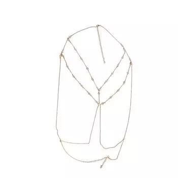 Сексуальная цепочка для тела в европейском и американском стиле, сексуальные аксессуары для бикини, ожерелья на 100 текстур, люди, вспышка, дрель, цепочка на грудь золотистый