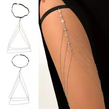 Сексуальная цепочка на бедро, женская многослойная цепочка с белыми бриллиантами, роскошная регулируемая цепочка для тела белый