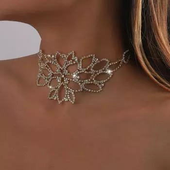 Сексуальная цепочка на шею с полым ромбом. Персонализированная блестящая универсальная цепочка двойного назначения. золотистый