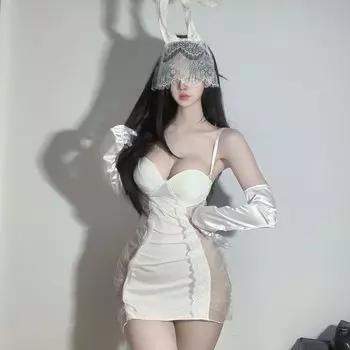 Сексуальная чистая похоть сексуальные подтяжки собирают кружево прозрачный горячий соблазн бедра обертывание супер короткий униформа костюм Average size