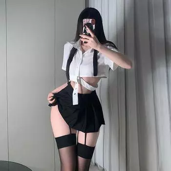 Сексуальная форма JK Cool Sa Spice College Style Сексуальное нижнее белье Талия Пустая цепь Студенческая форма Комплект Average size (80-60kg)