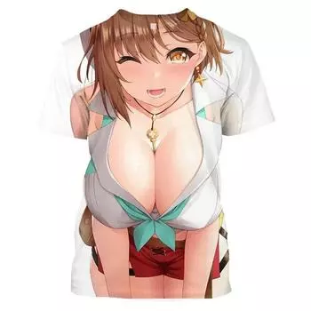 Сексуальная футболка с рисунком аниме для девочек, 3D-принтер Harajuku Kawaii, хентай, бикини, футболки, мужская уличная одежда, топы в стиле панк, женская повседневная футболка XXS