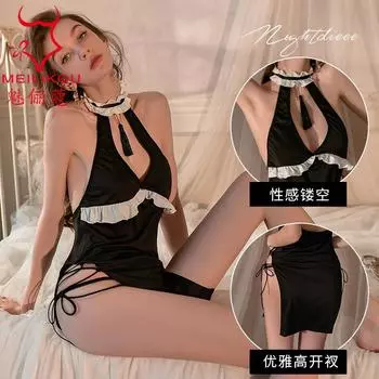 Сексуальная горничная косплей униформа женская весна и лето новый стиль ночной клуб шоу короткая юбка ажурный разрез ночная рубашка 2122 one size fits all