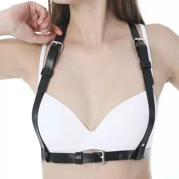 Сексуальная грудь Боди-стреп Готический плечевой ремень Харадзюку Тренд Бандажный пояс Ремешок для вечеринки Платье Ремешок Цепочка для тела чёрный