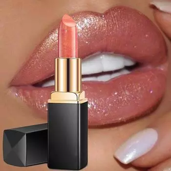 Сексуальная изменяющая цвет блестящая губная помада Shimmer Diamond Matte MetallicLip Gloss Длительный водонепроницаемый