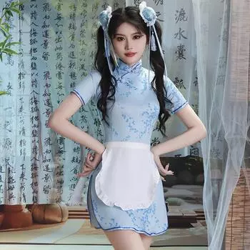Сексуальная китаянка Cheongsam страсть пара флирт соблазнение чистое желание униформа косплей average size