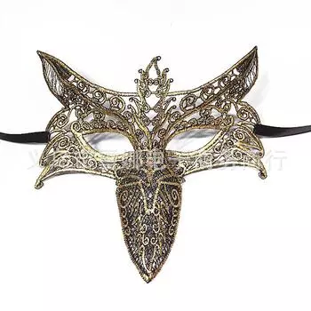 Сексуальная косплей, новая красочная бронзовая кружевная маска для вечеринки, стереотипическая забавная маска для глаз, маска для больших лисьих глаз