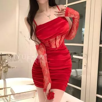 Сексуальная красотка сексуальный подтяжки юбка на бедрах кружево соблазнение стройнящее клубная униформа женская ночная сорочка 1151 M