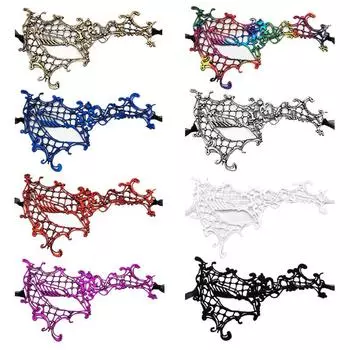 Сексуальная кружевная одноглазая полумаска для лица, реквизит для Хэллоуина, маска для выступлений, рождественский бал 06