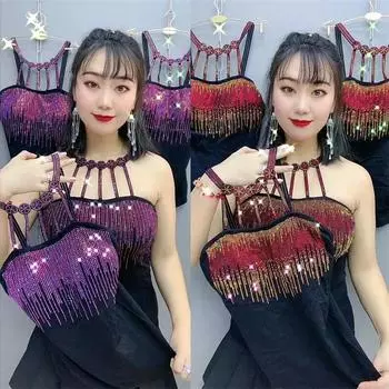 Сексуальная майка для женщин, модная тонкая бретелька, горячая майка с бриллиантами, женская студенческая майка, эластичный топ, трендовая уличная одежда M красный