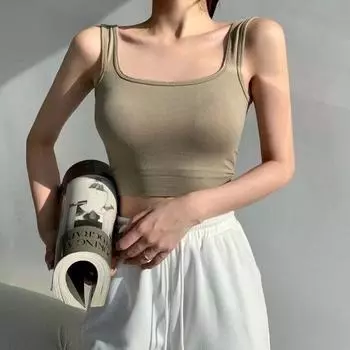Сексуальная майка с лямкой на шее, укороченные топы, женские летние майки с открытой спиной, повседневная женская без рукавов, модный укороченный жилет One Size белый