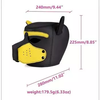 Сексуальная маска-капюшон из искусственной кожи, сексуальная маска для собак, реквизит для SM, секс-игрушки для мужчин и женщин Large