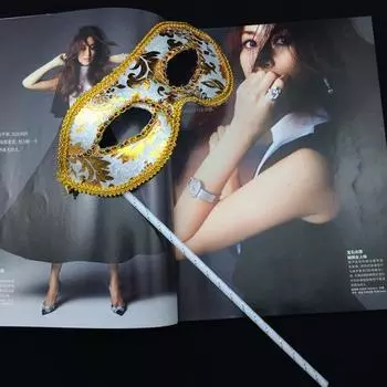 Сексуальная маскарадная маска для свадебной вечеринки, венецианская танцевальная вечеринка, ручная маска-палочка красный