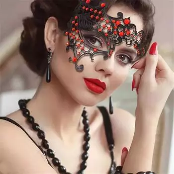 Сексуальная металлическая инкрустация красным бриллиантом ультратонкая модная сексуальная маска для глаз для вечеринки по случаю дня рождения танцевальное представление косплей полулицевая маска принцессы