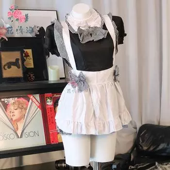 Сексуальная, милая, милая киска, лолита, повседневная униформа горничной One size