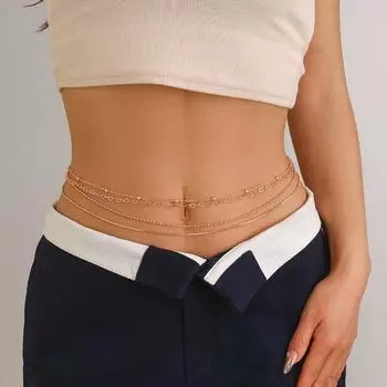 Сексуальная многослойная цепочка на живот для женщин и девочек, летняя пляжная милая сердечко любви, тонкая металлическая цепочка на талию, украшения для тела