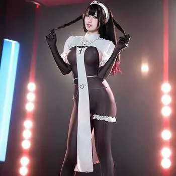 Сексуальная монахиня девушка косплей костюмы женщины пикантные ролевые игры наряды эротическое белье боди костюм Хэллоуин модный секс порно униформа One Size