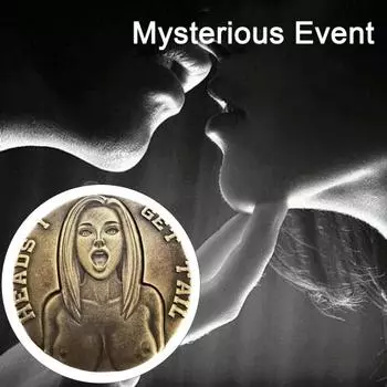 Сексуальная монета для взрослых «Орелы, я получаю решку» и «Решка, я получаю голову», монета для решения, двухсторонняя монета из цинкового сплава, счастливый жетон, монета для розыгрыша для взрослых, подарок 2pcs