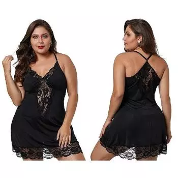 Сексуальная ночная рубашка больших размеров с кружевной отделкой S-8XL S красный