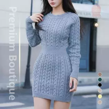 Сексуальная облегающая юбка на бедрах, женская мода, пуловер с круглым вырезом и талией, однотонный вязаный свитер S серый