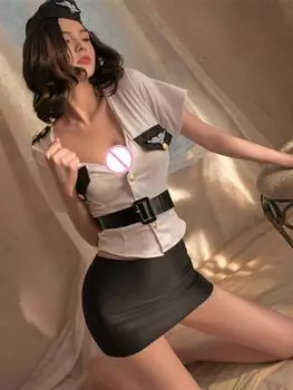 Сексуальная облегающая женская полицейская форма соблазнительная профессиональная стюардесса OL ягодицы короткая юбка XS