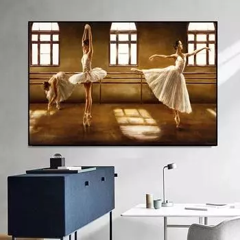 Сексуальная обнаженная балерина, балетная картина на холсте, постеры и принты, Cuadros, настенная художественная картина для гостиной, домашний декор, без рамки 21cm30cm NoFrame