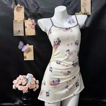 Сексуальная одежда Сексуальные подтяжки Облегающее платье без рукавов Чистое желание Девушка-специя юбка на талии и бедрах Страсть полая женщина M