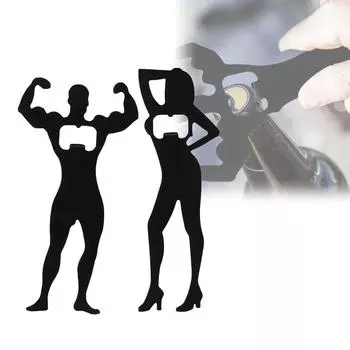 Сексуальная открывалка для бутылок для мужчин и женщин, забавный металлический бар, вечеринка, силуэт, открывалка для бутылок пива A чёрный