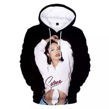 Сексуальная певица Селена Кинтанилья 3D принт толстовки мужчины женщины хип-хоп свободный свитер с капюшоном толстовки уличная детская одежда S