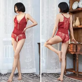 Сексуальная пижама, очаровательная и соблазнительная, прозрачное кружевное корректирующее белье с открытой спиной, сексуальное нижнее белье, летнее женское M