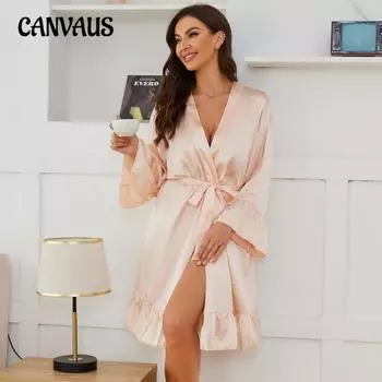 Сексуальная пижама с длинными рукавами, женская пижама на шнуровке, оборчатая ночная рубашка для сна S шампанского