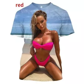 Сексуальная пляжная футболка Kawaii Girl с 3D принтом, индивидуальная креативная футболка Harajuku Hawaii, топ XS белый