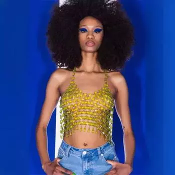 Сексуальная прозрачная цепочка для тела, модный персонализированный топ с бахромой и одежда one size fits all белый